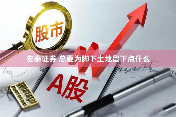 宏泰证券 总要为脚下土地留下点什么